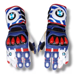 BMW Motorrad Motorcycle Racing Leather Gloves Motorbike Racing Gants Guantes