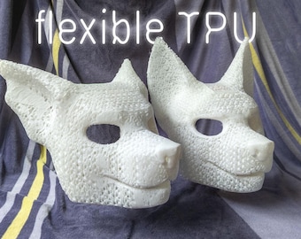 Hund/Wolf TPU Fursuit Head Base 3D Druck – Fan- und Brillenkompatibel