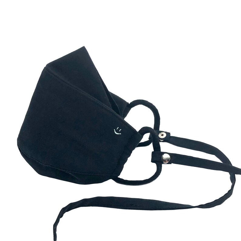 3 Layer Black Face Maskblack Cloth Face Maskcanada Made 3D Etsy