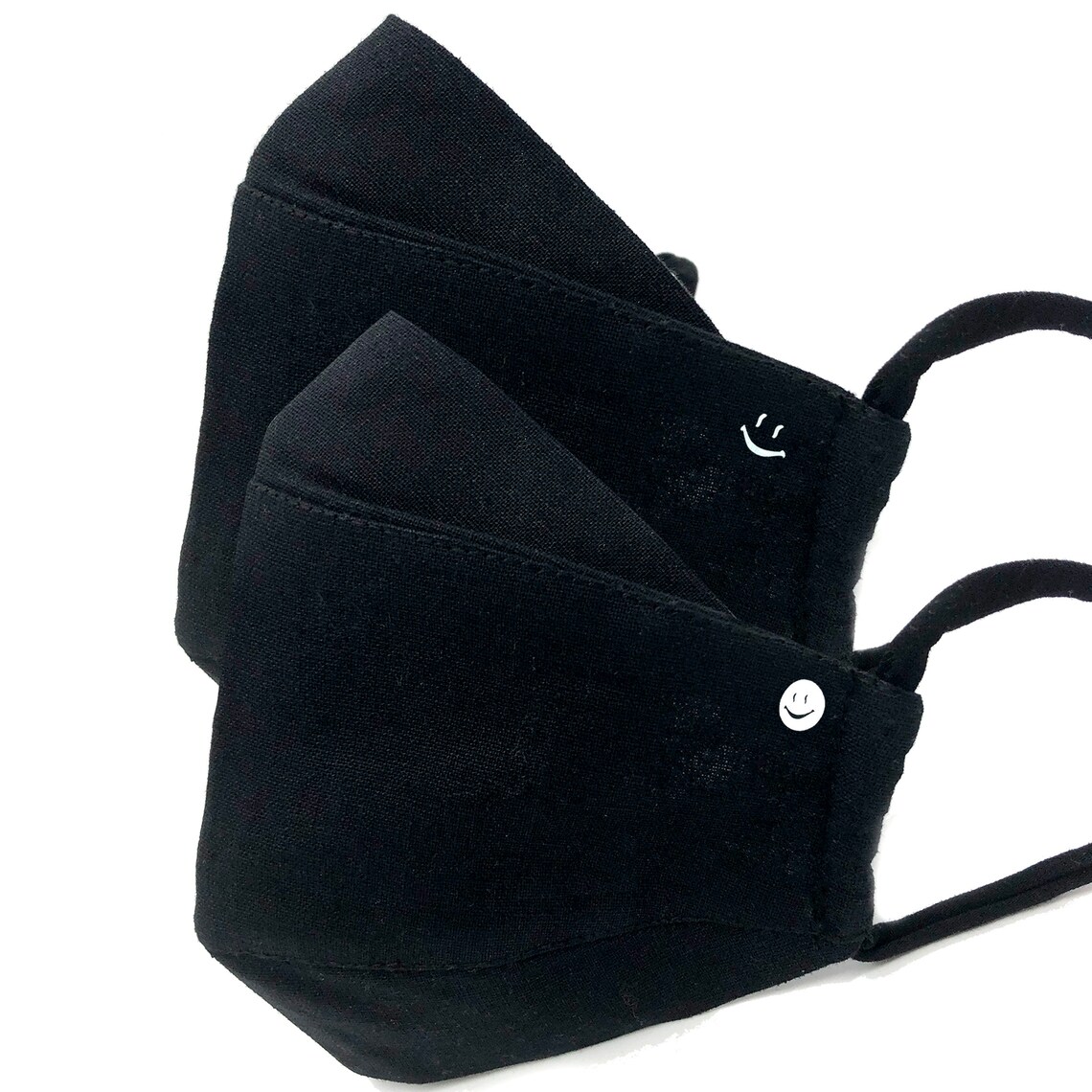 3 Layer Black Face Maskblack Cloth Face Maskcanada Made 3D Etsy