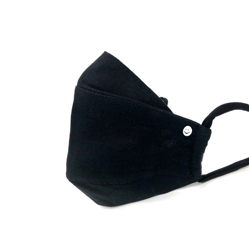 3 Layer Black Face Maskblack Cloth Face Maskcanada Made 3D Etsy