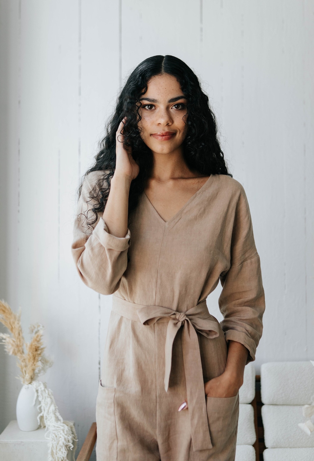 Belted Wool Jumpsuit main image 1