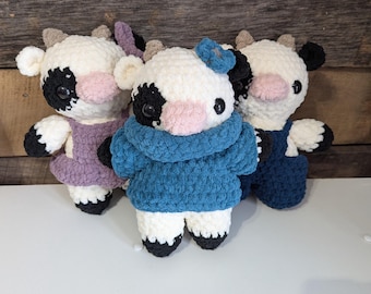 Vaca amigurumi de ganchillo, peluche, animal de peluche