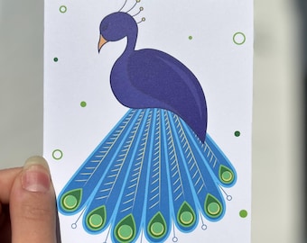 Cartão de saudação de pavão