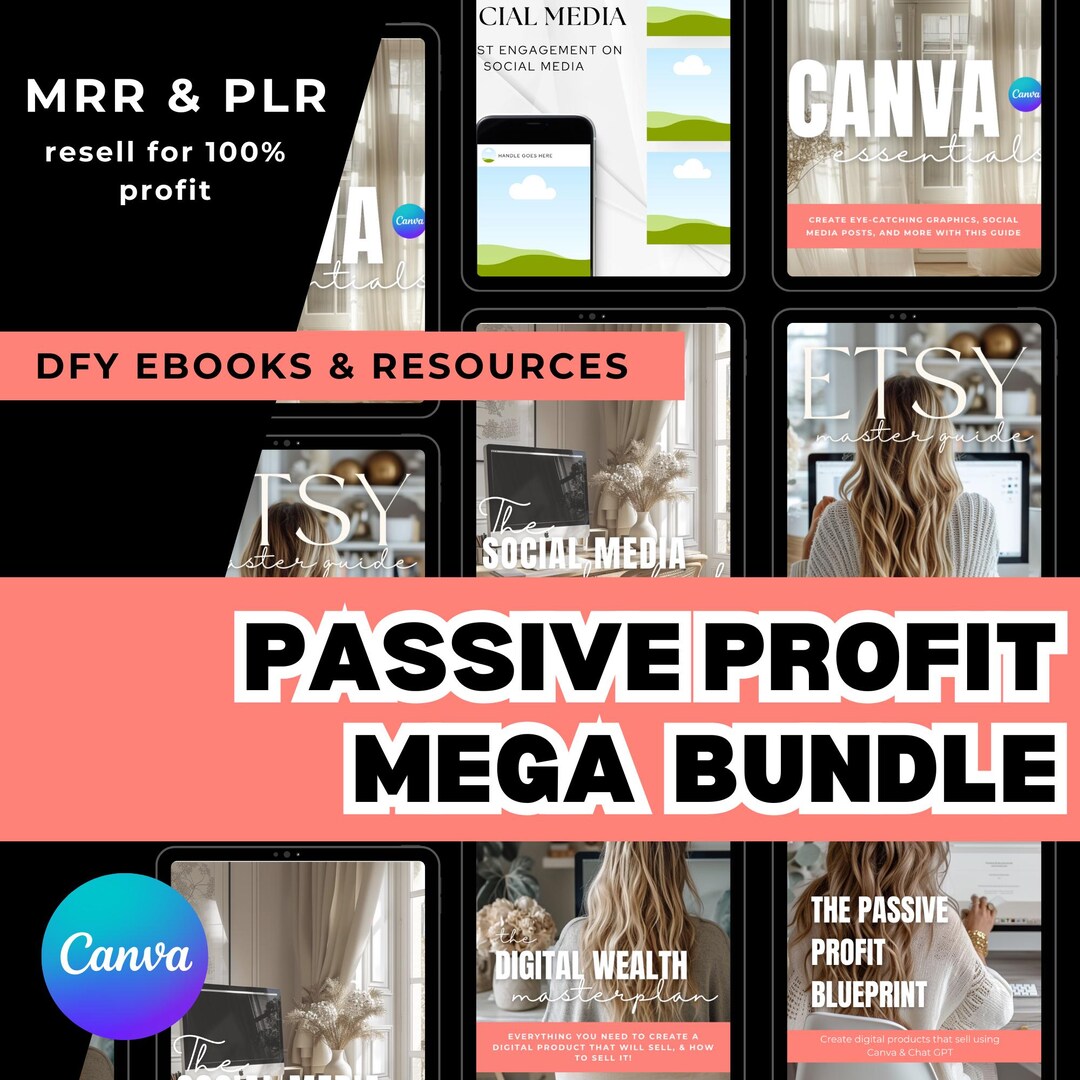 Passive Profit Mega Bundle, Done for You Digital Products With MRR ...