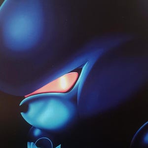 Sonic mecánico, erizo azul, póster de videojuego, póster, arte de fan, personaje de videojuego