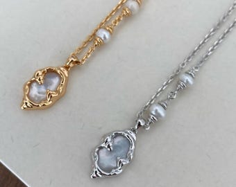 Natural Pearl Natural Seashell Necklace XL025
