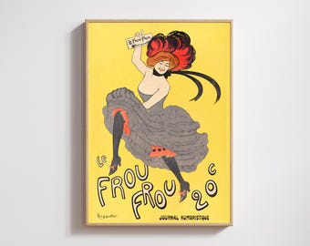 Vintage Can-Can Dancer Art Print: Le Frou-Frou Poster, Parisian Decor