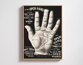 Vintage Palm Reading Print: 1887 Tobacco Ad Wall Art