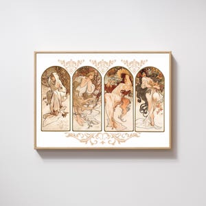 Alphonse Mucha &#39;The Seasons&#39; Art Nouveau Vintage Poster