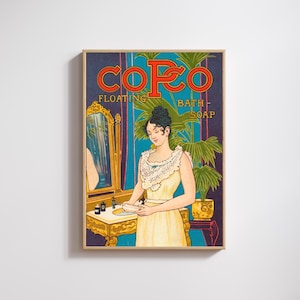 COPCO Floating Soap Vintage Art Deco Bathroom Poster