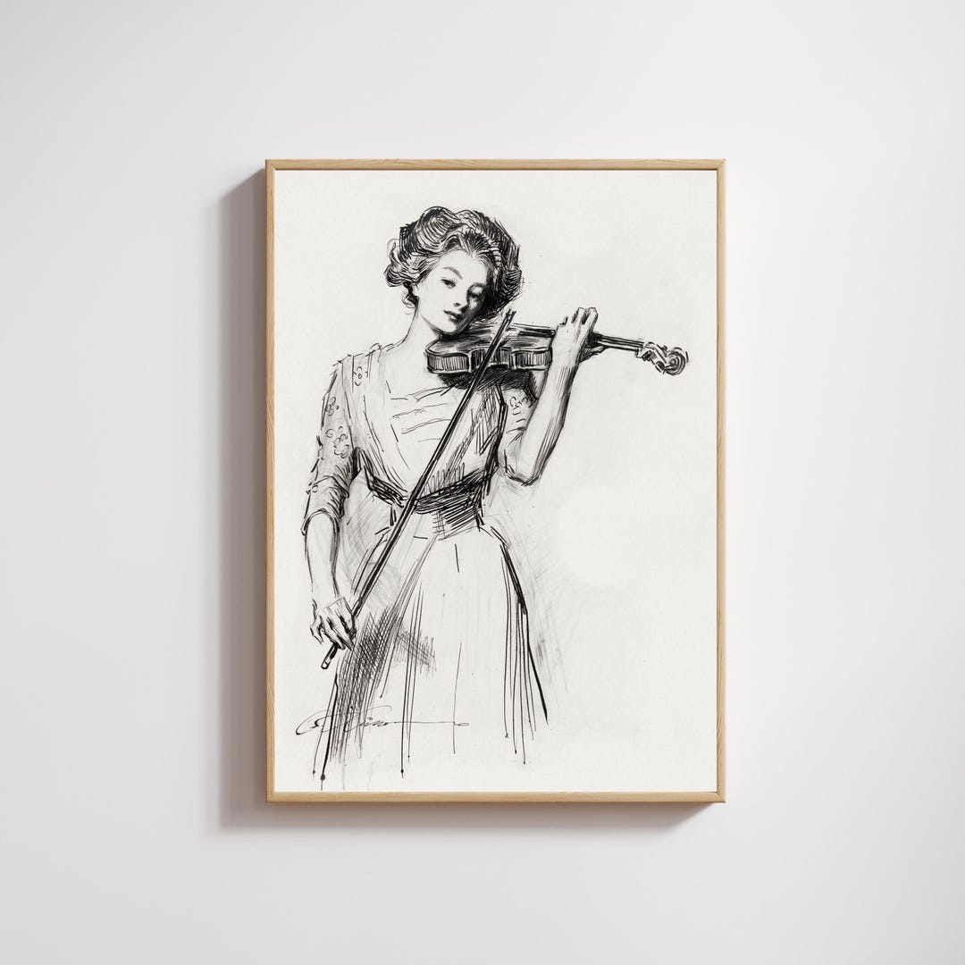 Vintage Woman Playing Violin Poster | Sweetest Story Ever Told ...