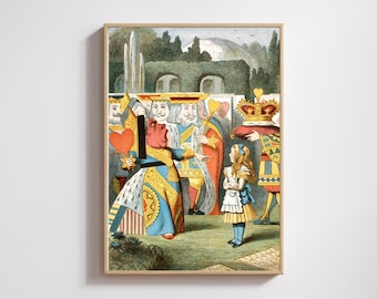 Vintage Alice in Wonderland Print: Queen of Hearts Illustration