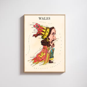 Vintage Wales Map Poster: Welsh Heritage Wall Art