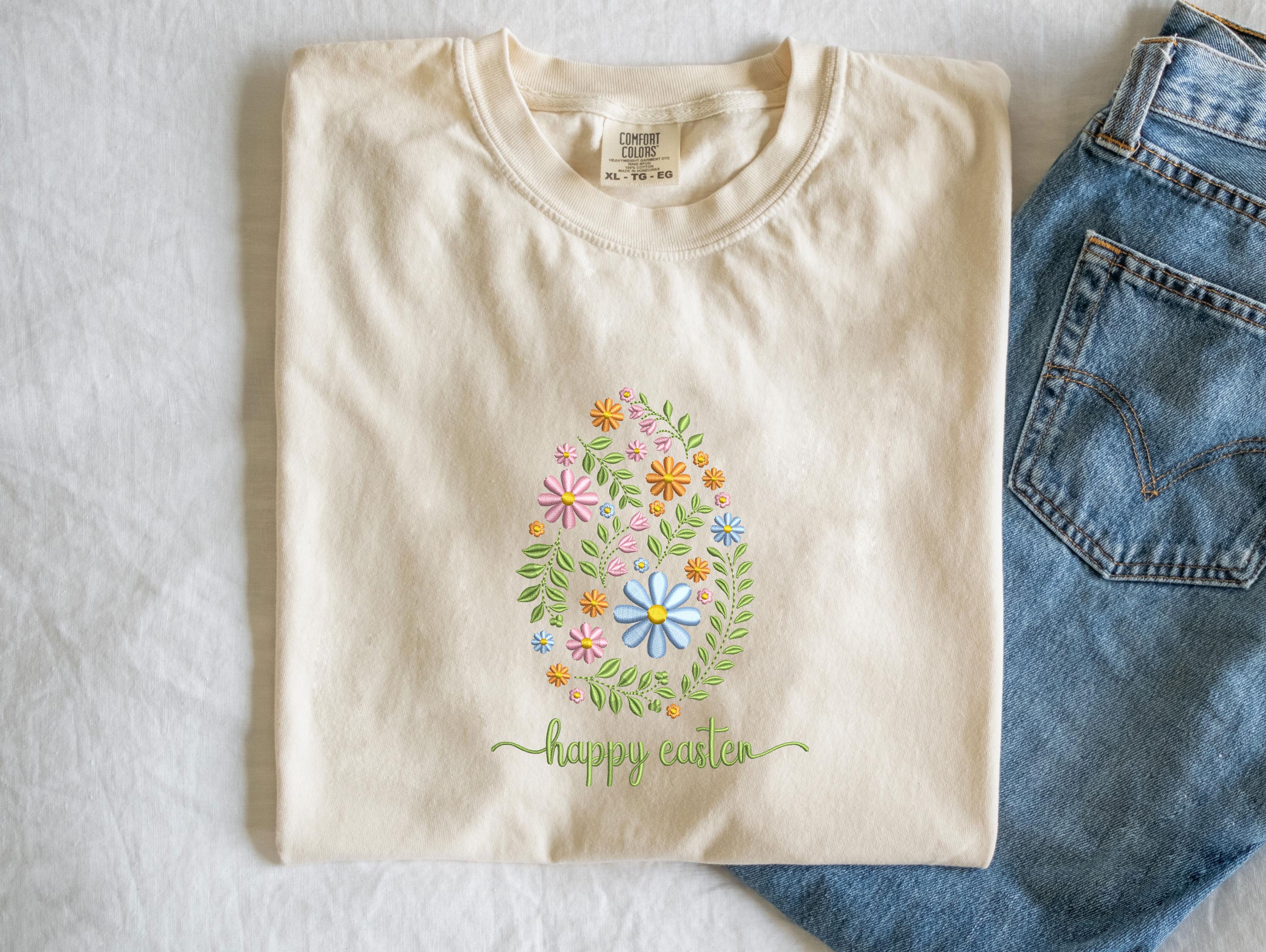 Egghead Designs 4 Size Easter Egg Embroidery Design, Happy Easter Embroidery Design ...