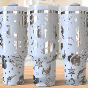 Western Cowboy 40oz Tumbler Laser Engraving Wrap, Cowboy Tumbler Laser svg, 40oz Laser Engraved Svg, Laser Engraving Svg, SVG Laser Rotary