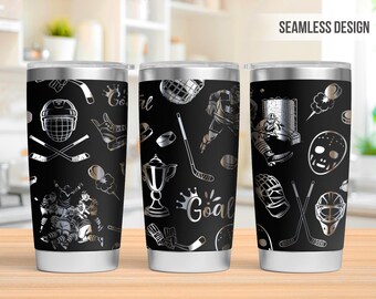 Hockey Doodles 20oz Tumbler Laser Engraving Wrap, Hockey Tumbler Laser svg, 20oz Laser Engraved Svg, Laser Engraving Svg, SVG Laser Rotary