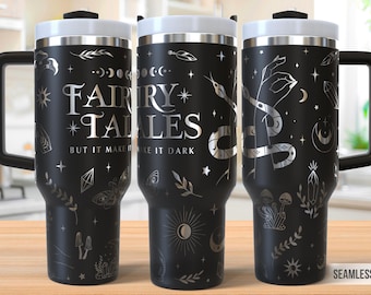 Donker sprookje 40oz Tumbler lasergravure wrap, donkere leesgrage Tumbler Laser svg, Booktok laser gegraveerde Svg, lasergravure Svg