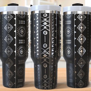 Western Pattern 40oz Tumbler Laser Engraving Wrap, Western Tumbler Laser svg, 40oz Laser Engraved Svg, Laser Engraving Svg, SVG Laser Rotary