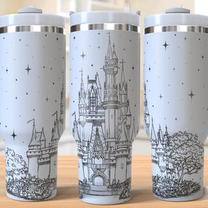Fairytale Castle 40oz Tumbler Laser Engraving Wrap, Magical Castle Tumbler Laser svg, 40oz Laser Engraved Svg, Laser Engraving Svg