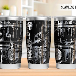 Vintage Motorcycle 20oz Tumbler Laser Engraving Wrap, Motorcycle Tumbler Laser svg, 20oz Laser Engraved Svg, Laser Engraving Svg