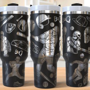 Baseball 40oz Tumbler Laser Engraving Wrap, Baseball Sport Tumbler Laser svg, 40oz Laser Engraved Svg, Laser Engraving Svg, SVG Laser Rotary