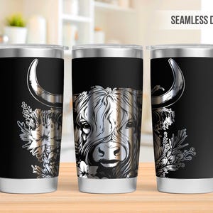 Highland Cow 20oz Tumbler Laser Engraving Wrap, Cute Cow Tumbler Laser svg, 20oz Laser Engraved Svg, Laser Engraving Svg, SVG Laser Rotary