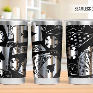 Kartenspiel 20 Unzen Tumbler Laser Gravur Wrap, Karten Tumbler Laser svg, 20 Unzen Laser gravierte svg, Laser Gravur svg, SVG für Laser Rollschleife