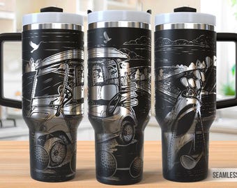 Golf 40oz Tumbler Laser Engraving Wrap, Golfer Tumbler Laser svg, 40oz Laser Engraved Svg, Laser Engraving Svg, SVG For Laser Rotary