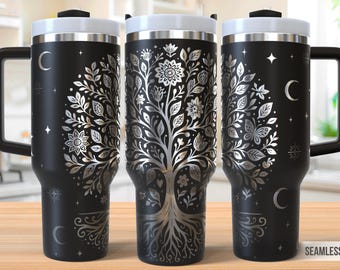Baum des Lebens 40 Unzen Tumbler Lasergravur Wrap, Baum des Lebens Tumbler Laser svg, 40 Unzen Laser gravierte svg, Lasergravur svg