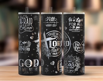 Christian Affirmation 20oz Skinny Tumbler Laser Engraving Wrap, Bible Verse Tumbler Laser svg, Faith Laser Engraved Svg, Laser Engraving Svg
