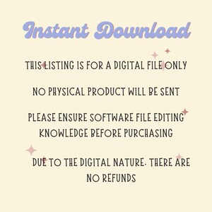 K&ouml;nnte beinhalten: Text auf einem hellbeigen Hintergrund mit einem lila und rosa Farbverlaufstitel, der "Sofort-Download" lautet. Der Text unter dem Titel lautet "Diese Liste ist f&uuml;r eine digitale Datei. Es wird kein physisches Produkt versandt. Bitte stellen Sie sicher, dass Sie &uuml;ber Kenntnisse in der Bearbeitung von Software-Dateien verf&uuml;gen, bevor Sie kaufen. Aufgrund der digitalen Natur gibt es keine R&uuml;ckerstattung."
