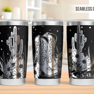 Cowgirl Boots 20oz Tumbler Laser Engraving Wrap, Western Cowgirl Tumbler Laser svg, 20oz Laser Engraved Svg, Laser Engraving Svg