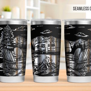 Outdoor Camping 20oz Tumbler Laser Engraving Wrap, Camper Tumbler Laser svg, 20oz Laser Engraved Svg, Laser Engraving Svg, SVG Laser Rotary
