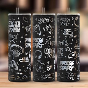 Gamer 20oz Skinny Tumbler Laser Engraving Wrap, Gaming Tumbler Laser svg, Laser Engraved Svg, Laser Engraving Svg, SVG For Laser Rotary