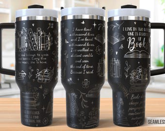 Amoureux des livres 40 oz gobelet emballage de gravure laser, accro aux livres gobelet laser svg, 40 oz gravé au laser Svg, gravure laser Svg, rotatif laser SVG