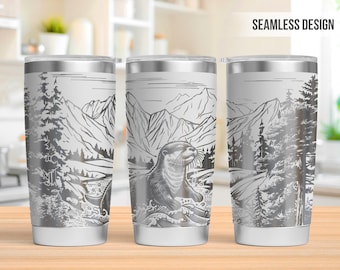 Cute Otter 20oz Tumbler Laser Engraving Wrap, Otters Tumbler Laser svg, 20oz Laser Engraved Svg, Laser Engraving Svg, SVG For Laser Rotary