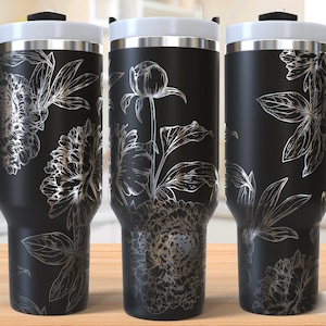 Peonies 40oz Tumbler Laser Engraving Wrap, Peonies Tumbler Laser svg, 40oz Laser Engraved Svg, Laser Engraving Svg, SVG For Laser Rotary