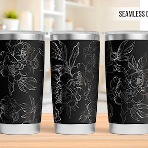 Peonies Flower 20oz Tumbler Laser Engraving Wrap, Blooming Peonies Floral Tumbler Laser svg, 20oz Laser Engraved Svg, Laser Engraving Svg