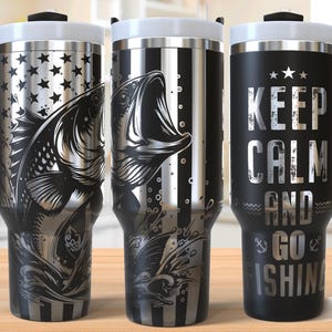 Vaso de pesca de 40 oz con grabado láser, vaso de pesca con láser svg, 40 oz grabado con láser Svg, grabado láser Svg, SVG para láser rotatorio