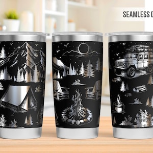 Camping 20oz Tumbler Laser Engraving Wrap, Camper Tumbler Laser svg, 20oz Laser Engraved Svg, Laser Engraving Svg, SVG For Laser Rotary
