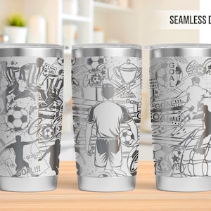 Soccer Goal 20oz Tumbler Laser Engraving Wrap, Football Tumbler Laser svg, 20oz Laser Engraved Svg, Laser Engraving Svg,SVG For Laser Rotary