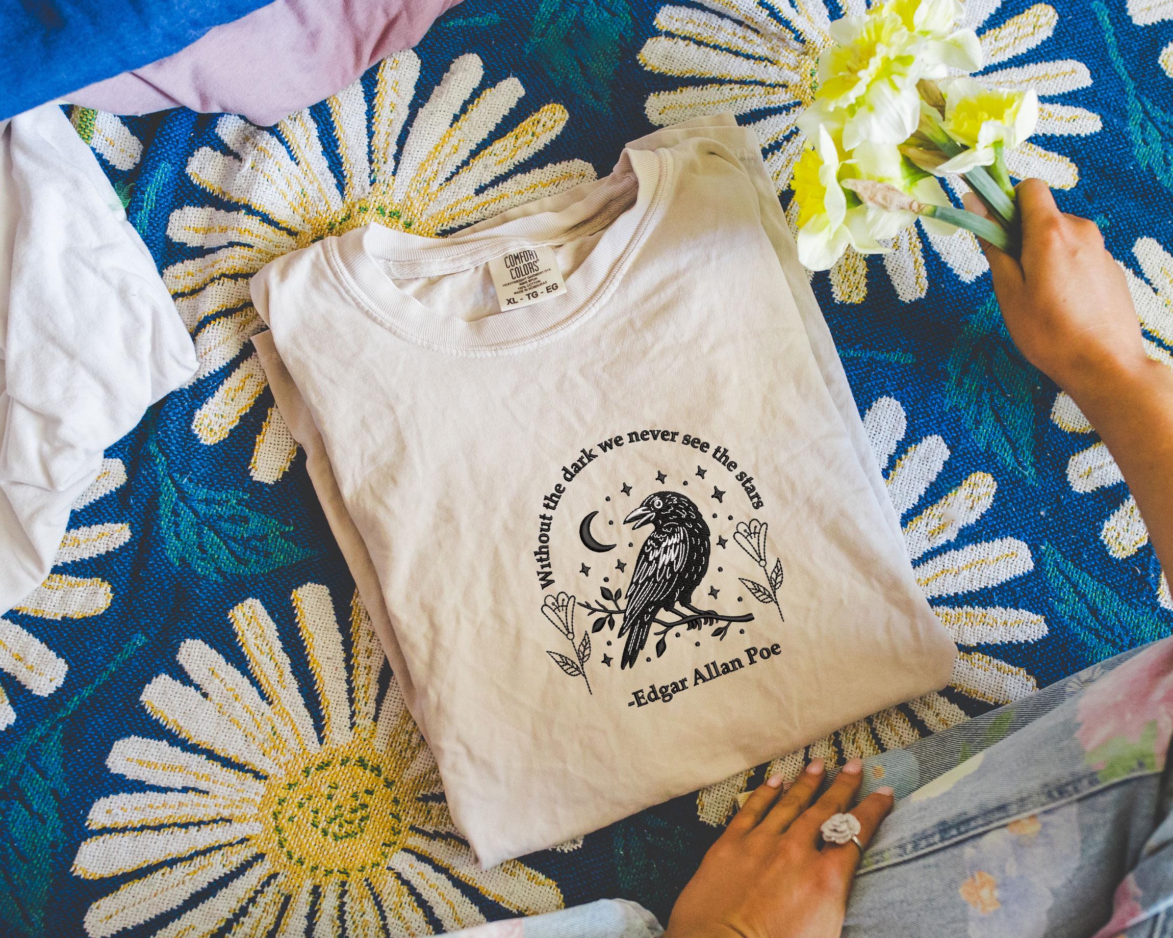 4 Size Without the Dark We Never See the Stars Embroidery Design, Crow ...