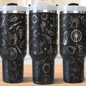 Western Cowboy 40oz Tumbler Laser Engraving Wrap, Cowboy Tumbler Laser svg, 40oz Laser Engraved Svg, Laser Engraving Svg, SVG Laser Rotary