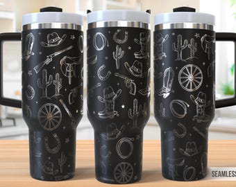 Howdy Cowboy Tumbler Laser Engraving Wrap, Western Tumbler Wrap Svg ...
