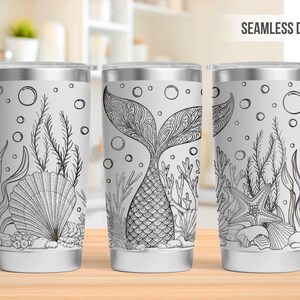 Mermaid 20oz Tumbler Laser Engraving Wrap, Ocean Mermaid Tail Tumbler Laser svg, 20oz Laser Engraved Svg, Laser Engraving Svg, Laser Rotary