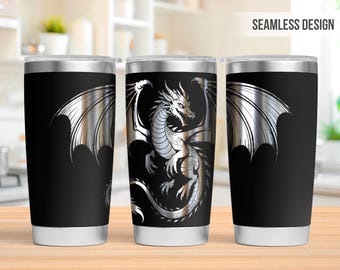 Gothic Dragon 20oz Tumbler Laser Engraving Wrap, Dragon Tumbler Laser svg, Laser Engraved Svg, Laser Engraving Svg, SVG Laser Rotary