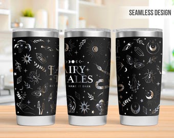Donker sprookje 20oz beker lasergravure wrap, donkere leesgrage Tumbler laser svg, Booktok laser gegraveerde Svg, lasergravure Svg