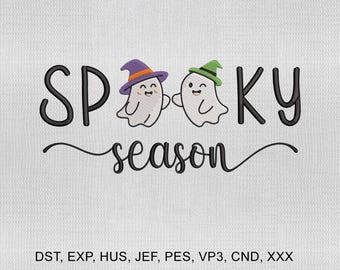 5 Size Spooky Season Embroidery Design, Halloween Embroidery Design, Spooky Ghosts Embroidery Design, Embroidery Machines File