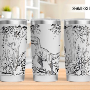 T-Rex Dinosaur 20oz Tumbler Laser Engraving Wrap, Dino Tumbler Laser svg, 20oz Laser Engraved Svg, Laser Engraving Svg, SVG For Laser Rotary